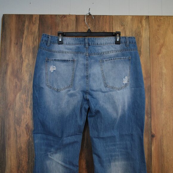 Melarey Women's Plus Size Cropped Wide Leg Jeans XXL 120-S - Picture 5 of 7